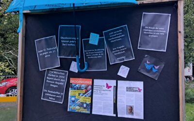 Publikum mit dem Regenschirm erreichen