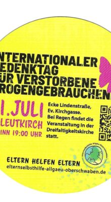 Elternselbsthilfe Allgäu-Oberschwaben Suchtgefährdeter und Suchtkranker, AG Trauer „füreinander da“ der ESBWLV, Jugendhaus Leutkirch & Evang. Kirchengemeinde