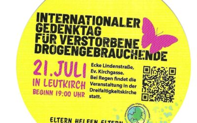 Elternselbsthilfe Allgäu-Oberschwaben Suchtgefährdeter und Suchtkranker, AG Trauer „füreinander da“ der ESBWLV, Jugendhaus Leutkirch & Evang. Kirchengemeinde