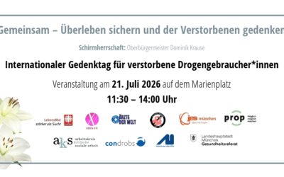 JES München, Prop e.V., Condrobs e.V., Gesundheitsreferat Landeshauptstadt München, Münchener Aidshilfe, Arbeitskreis kirchliche soziale Arbeit, extra e.V., Caritas e.V., Ärzte der Welt, kritische Medizin München