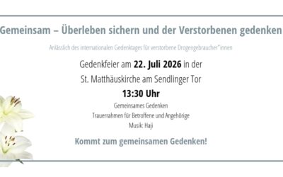 JES München, Prop e.V., Condrobs e.V., Gesundheitsreferat Landeshauptstadt München, Münchener Aidshilfe, Arbeitskreis kirchliche soziale Arbeit, extra e.V., Caritas e.V., Ärzte der Welt, kritische Medizin München