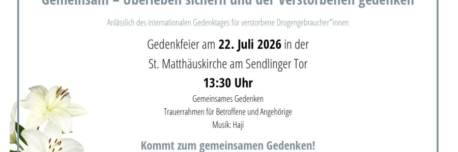 JES München, Prop e.V., Condrobs e.V., Gesundheitsreferat Landeshauptstadt München, Münchener Aidshilfe, Arbeitskreis kirchliche soziale Arbeit, extra e.V., Caritas e.V., Ärzte der Welt, kritische Medizin München